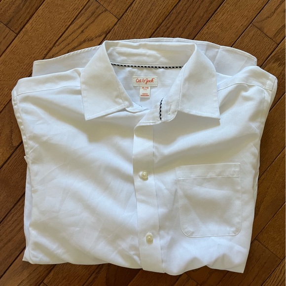 Cat & Jack Boys’ White Long Sleeve Collared Button Down - Picture 3 of 12